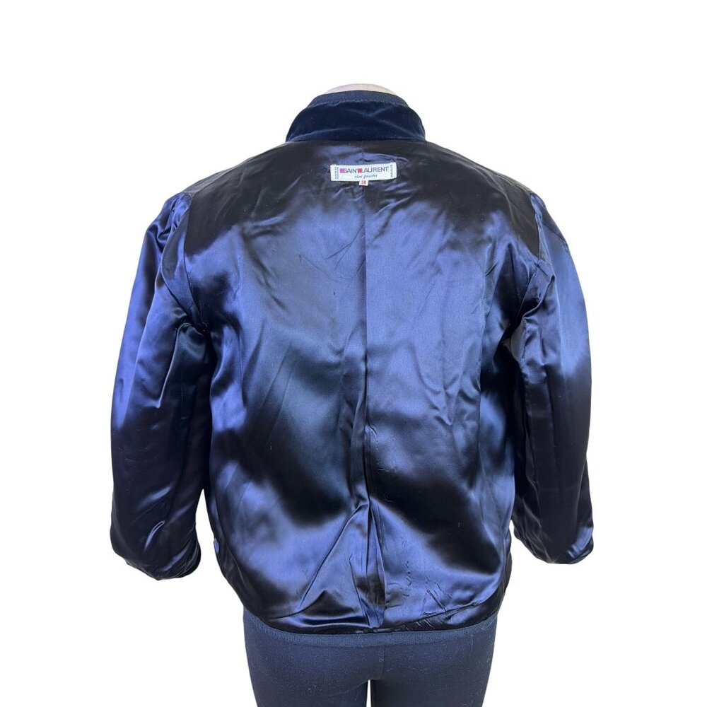 Saint Laurent Womens Gray Wool Button-Up Jacket Gold Accent Pockets Size 38 - Picture 10 of 11